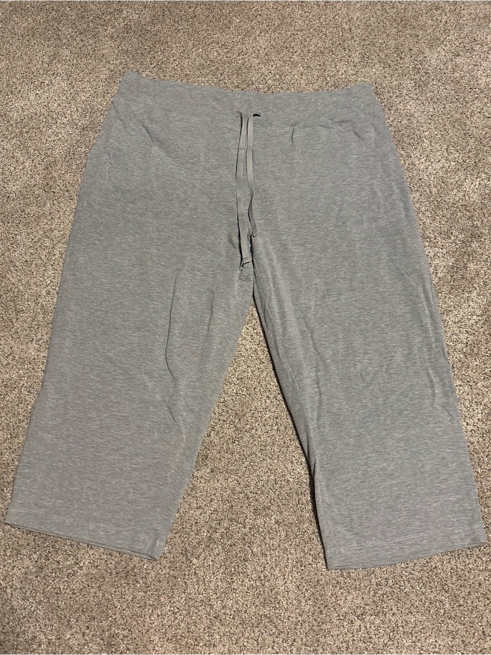 Athletic Works Gray Drawstring Sweat Capri Pants